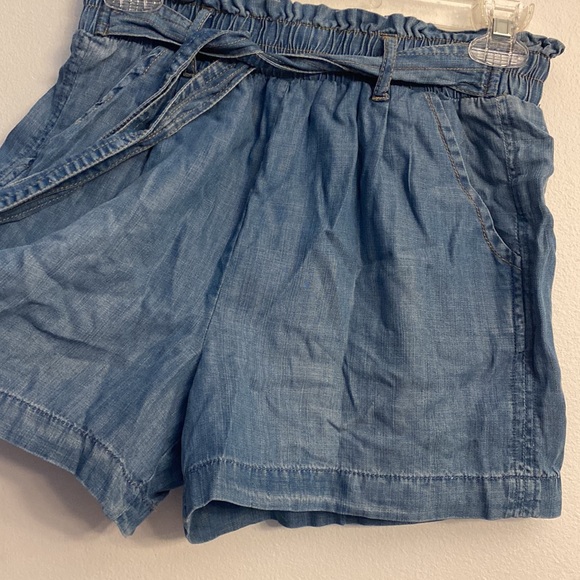 Blu Dahlia Ruffle Waist Shorts Casual Boho Lyocell Cotton Tie-Front Womens XS - Picture 6 of 10